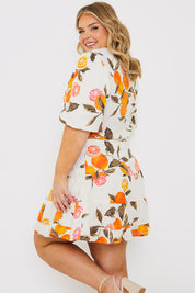 Fruit Printed Tie Front Crop Top