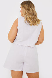 Stripe Textured Button Through Waistcoat