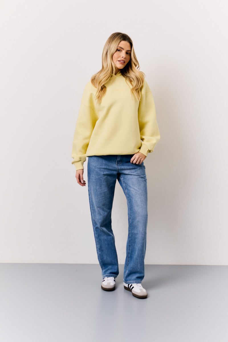 Yellow Graphic Oversized Hoodie