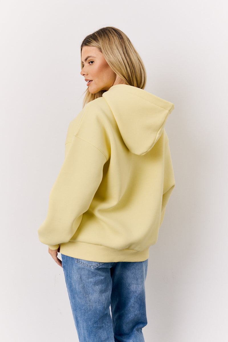 Yellow Graphic Oversized Hoodie