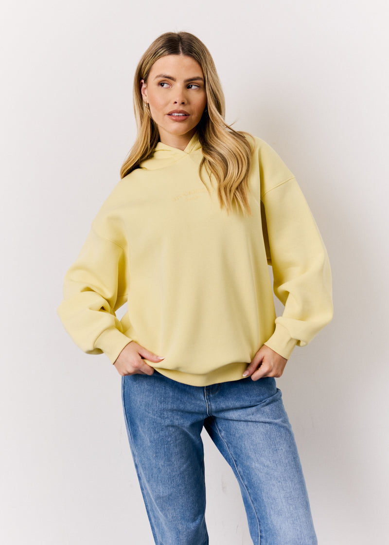 Yellow Graphic Oversized Hoodie