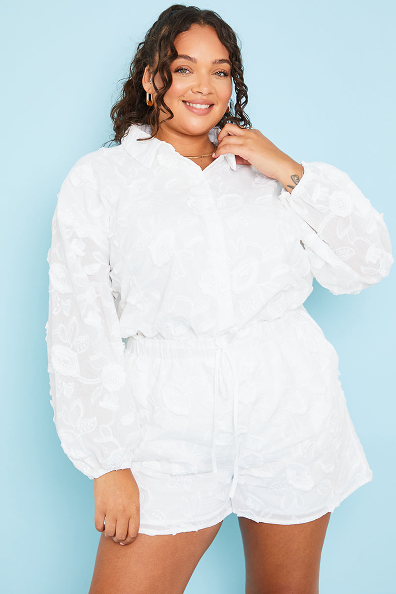 Floral Applique Button Through Shirt