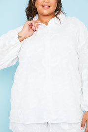Floral Applique Button Through Shirt