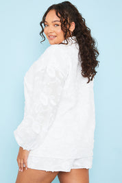 Floral Applique Button Through Shirt