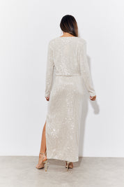 Sequin Button Front Top