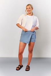 Mid Blue Tie Side Denim Skort