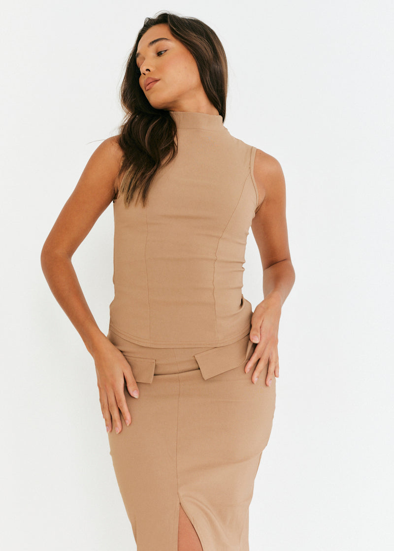 Structured High Neck Co-Ord Top