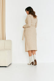 Rib Wrap Midi Dress