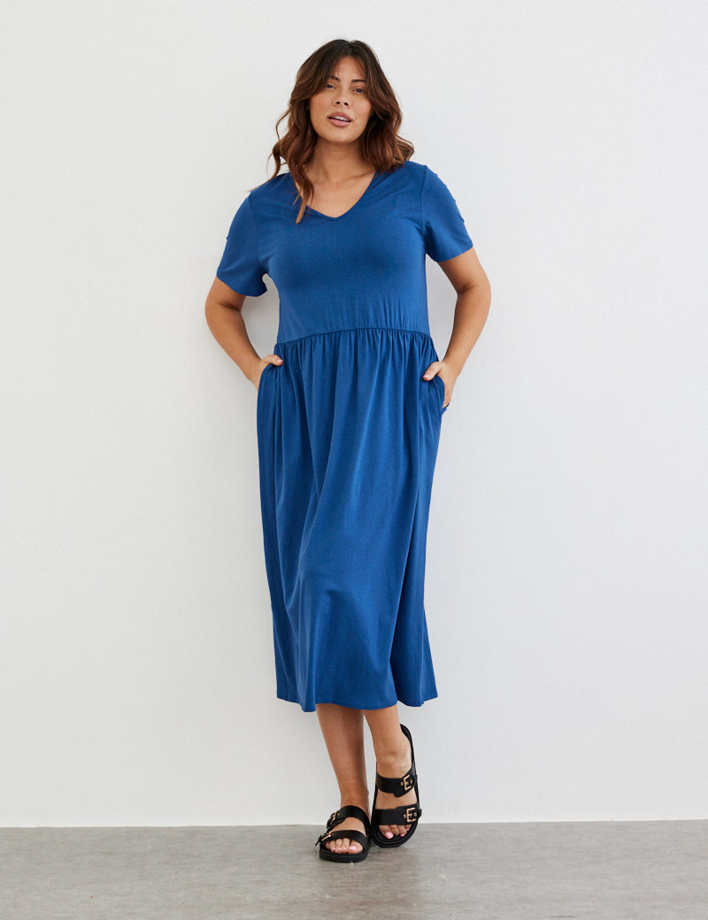 Jersey Midi Dress With Split