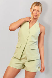 Mint Green Halterneck Co-Ord Waistcoat