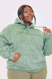 'Calabasas' Acid Wash Slogan Hoodie