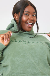 'Calabasas' Acid Wash Slogan Hoodie