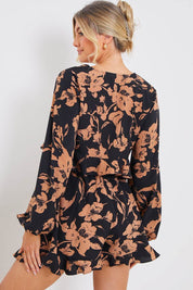 Abstract Floral Frill Co-Ord Shorts - InTheStyle