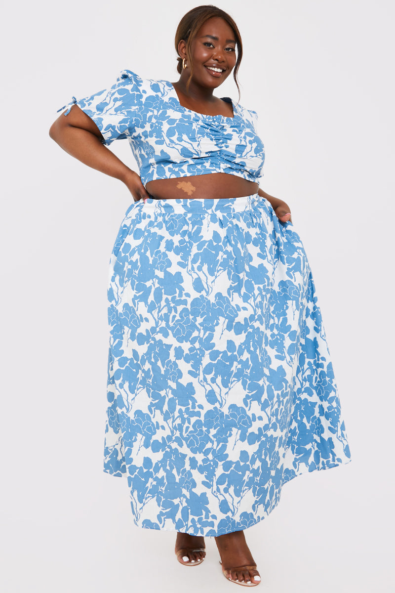 Floral Print Midi Skirt