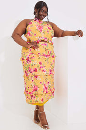 Floral Printed Chiffon Maxi Skirt