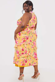Floral Printed Chiffon Maxi Skirt