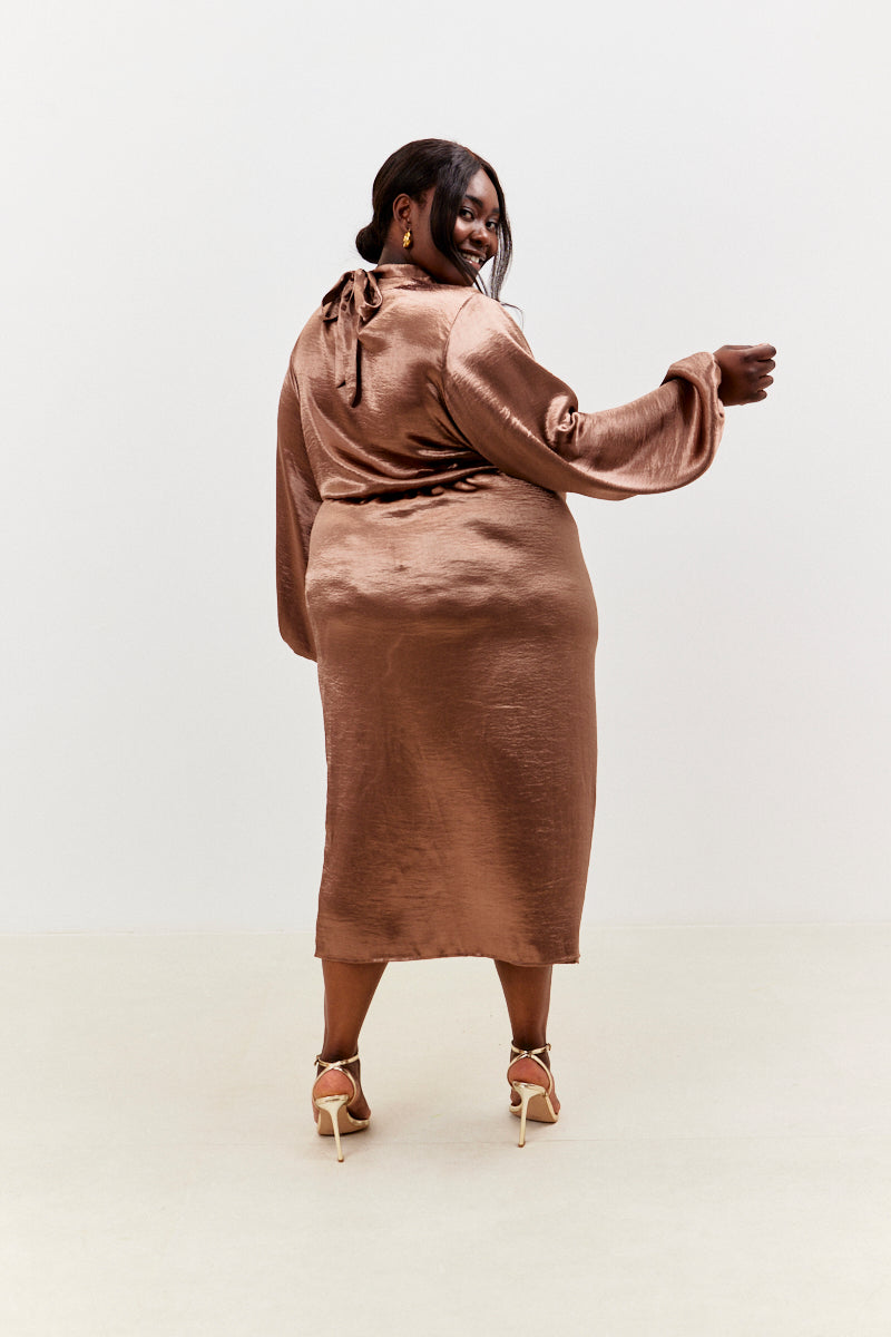 Drape Wrap Midi Skirt