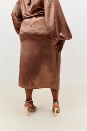 Drape Wrap Midi Skirt