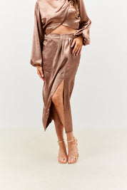 Drape Wrap Midi Skirt