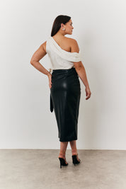 Leather Wrap Skirt