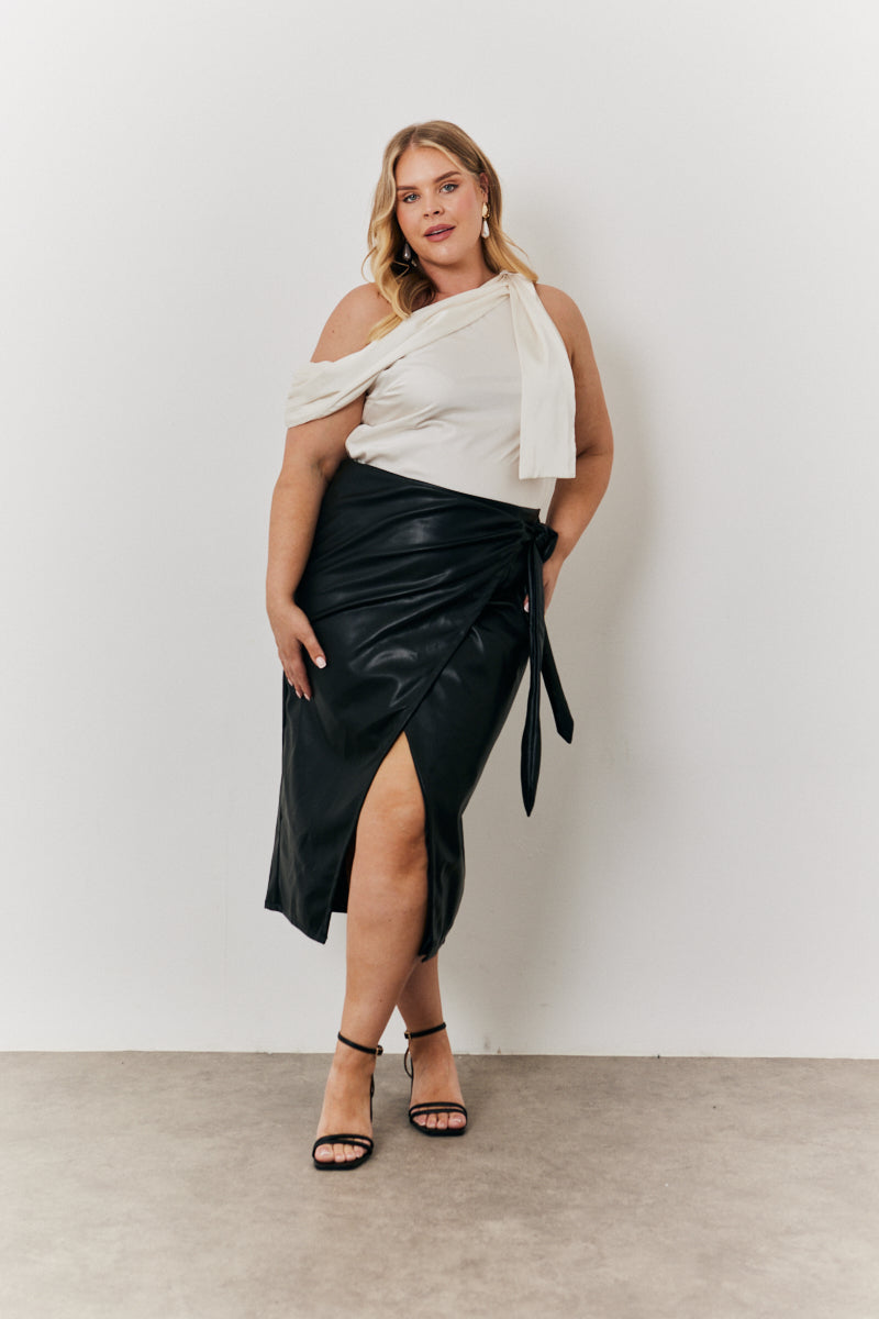 Leather Wrap Skirt