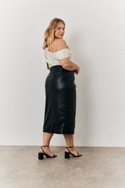 Leather Wrap Skirt