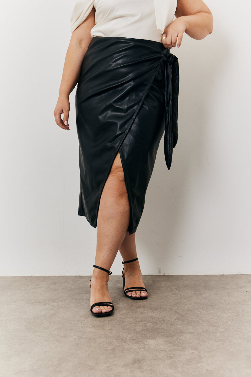 Leather Wrap Skirt