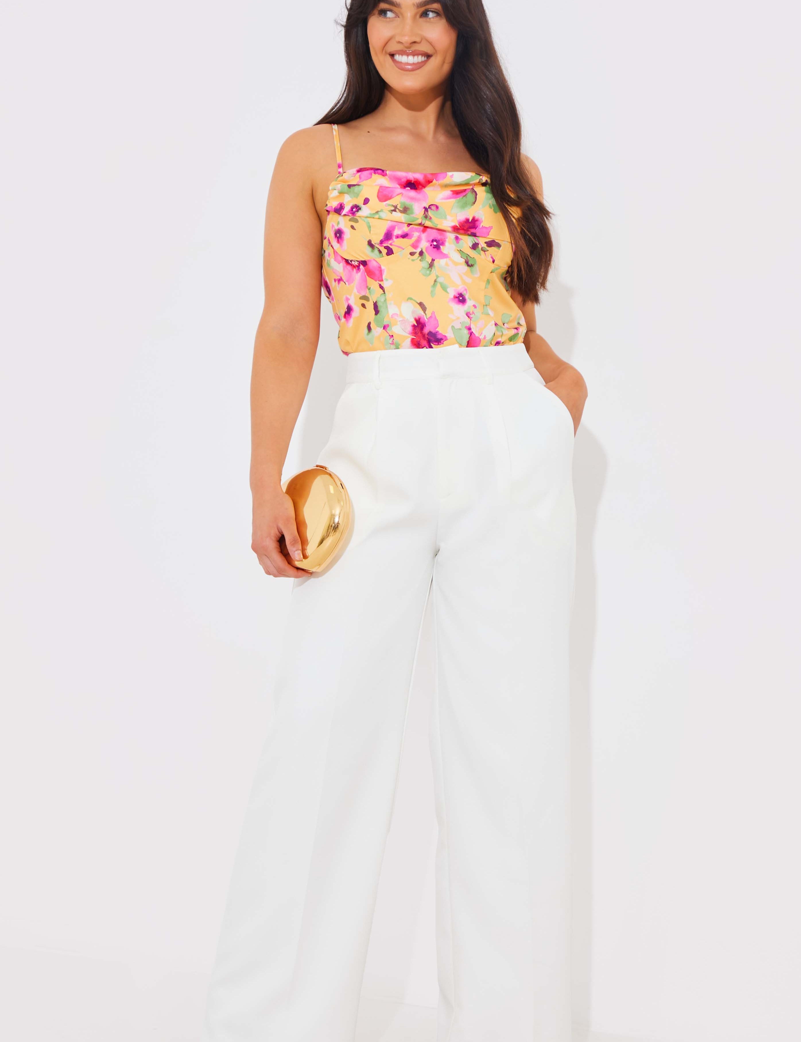 Wide Leg Tailored Trousers