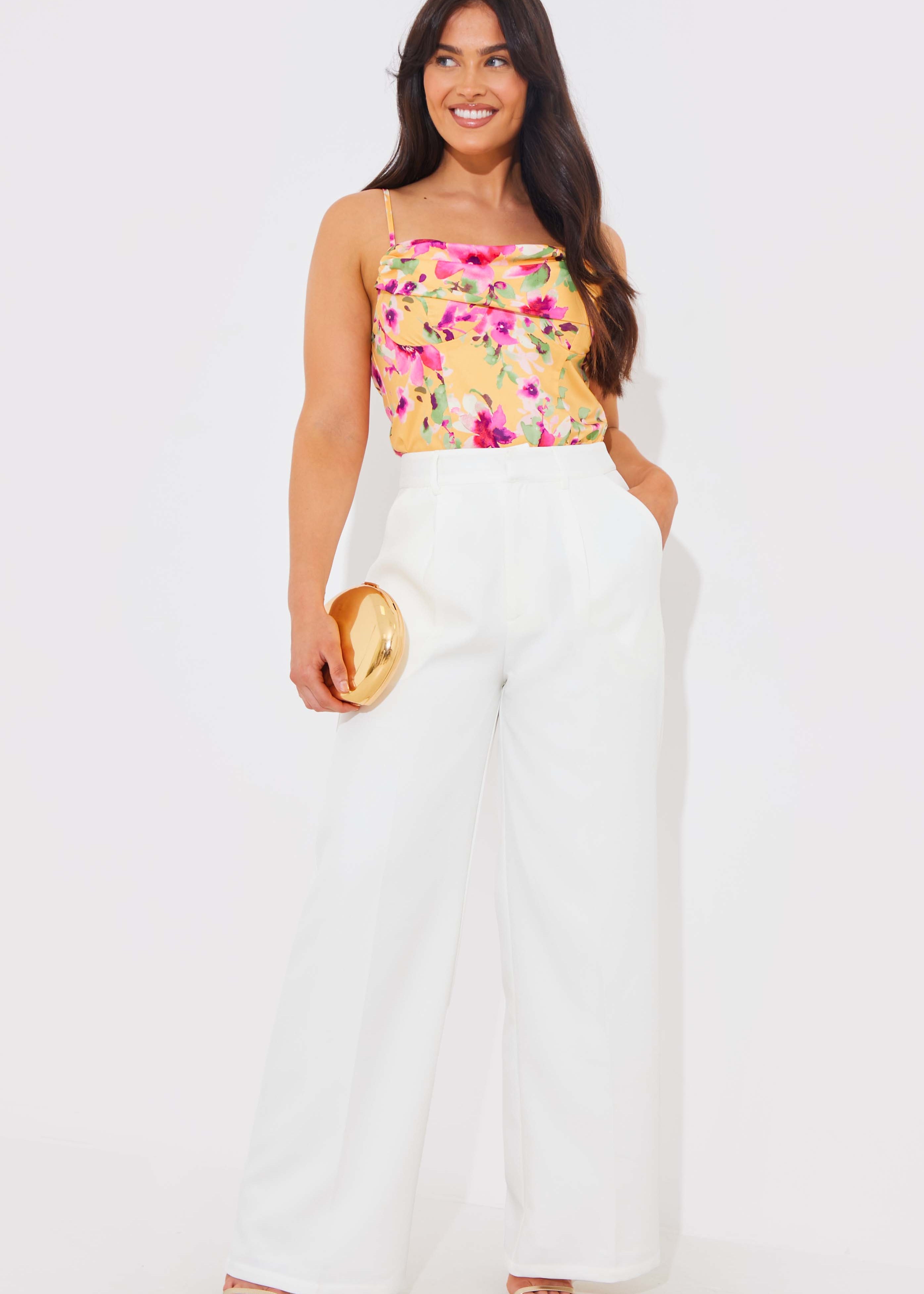 Wide Leg Tailored Trousers