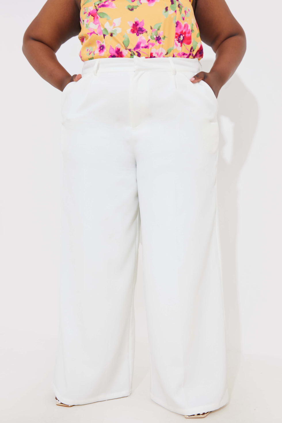 High-Waisted Wide-Leg Tailored Trousers