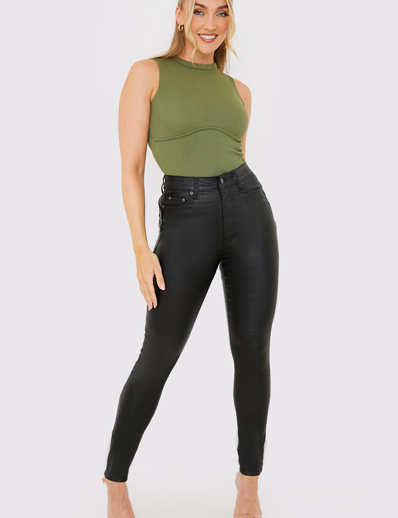 Bum Shaper Coated High Waisted Skinny Jeans
