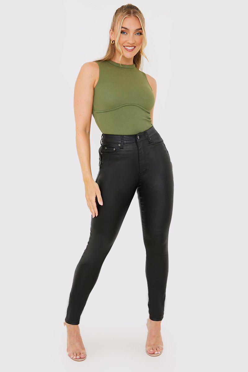 Bum Shaper Coated High Waisted Skinny Jeans
