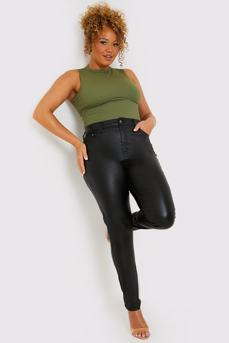 Bum Shaper Coated High Waisted Skinny Jeans