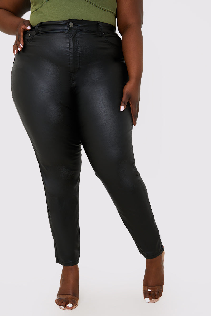 Bum Shaper Coated High Waisted Skinny Jeans