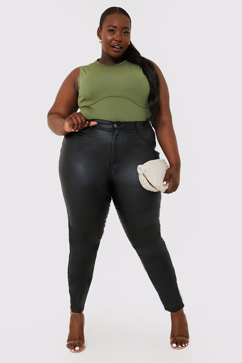 Bum Shaper Coated High Waisted Skinny Jeans
