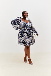 Floral Wrap Sweetheart Mini Dress