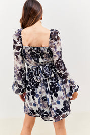 Floral Wrap Sweetheart Mini Dress