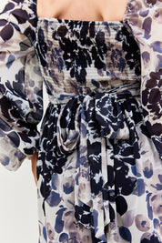 Floral Wrap Sweetheart Mini Dress