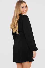 Balloon Sleeve Button Down Mini Dress