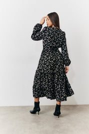 Ditsy Wrap Midi Dress