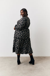 Ditsy Wrap Midi Dress