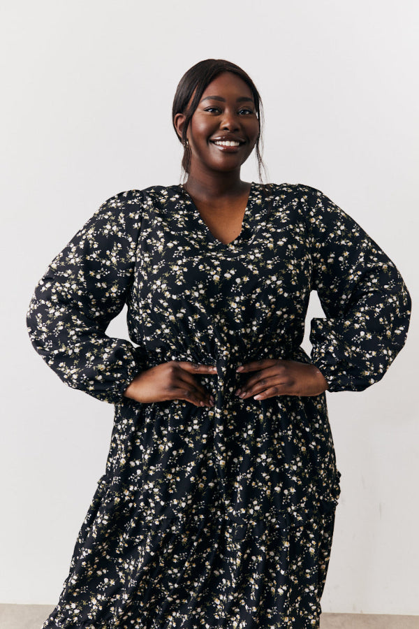 Ditsy Wrap Midi Dress