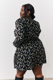 Ditsy Twist Detail Mini Smock Dress