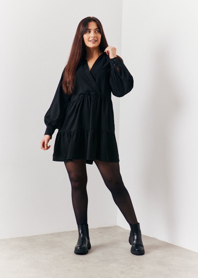 Wrap Front Smock Dress