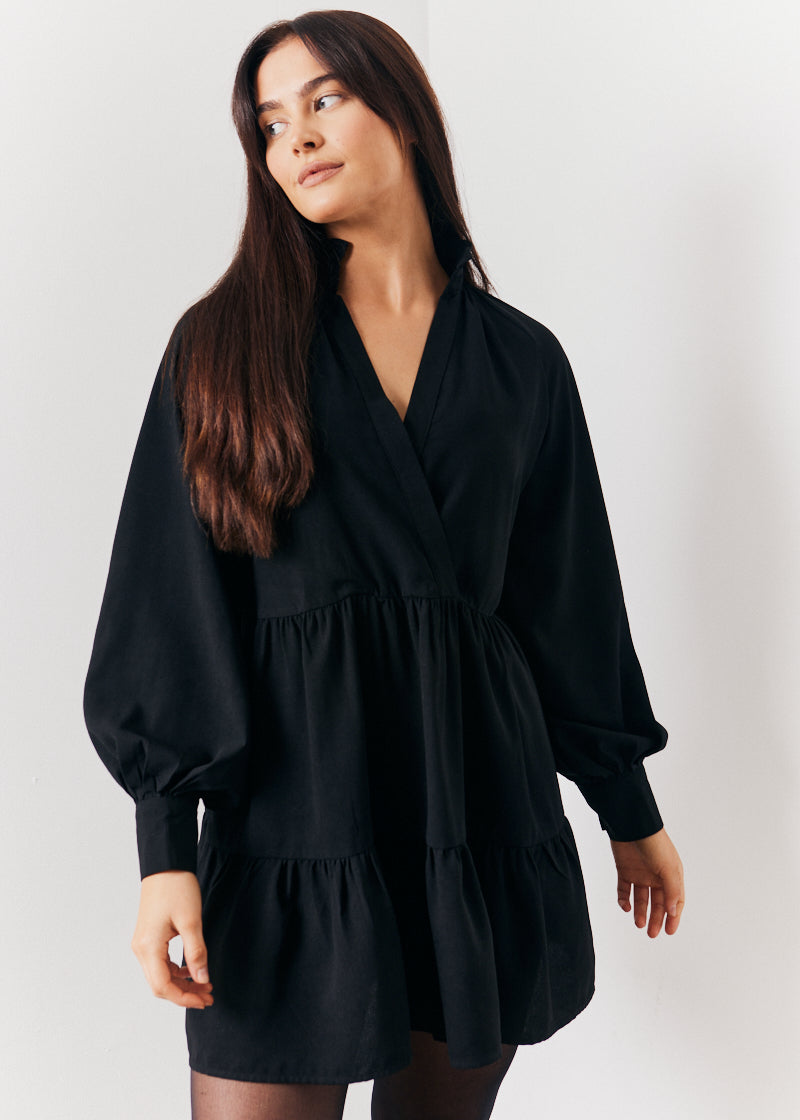 Wrap Front Smock Dress