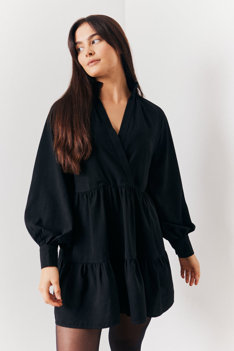 Wrap Front Smock Dress