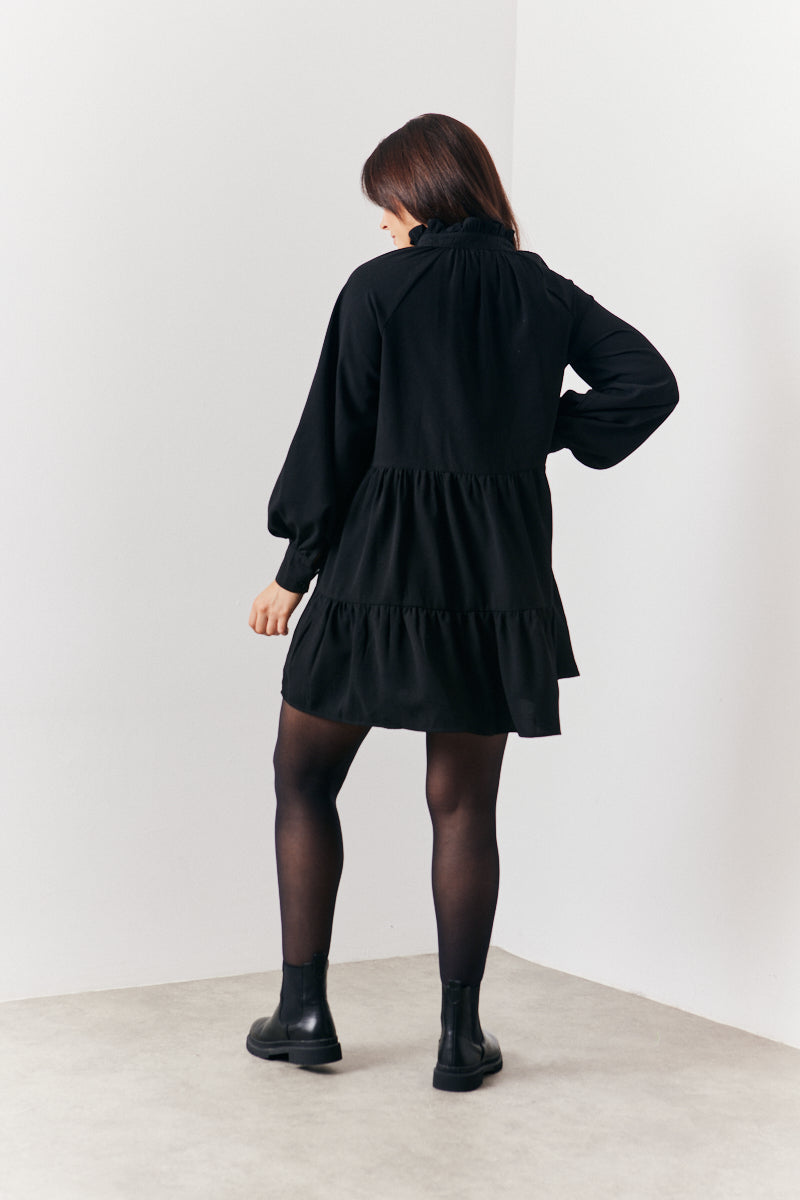 Wrap Front Smock Dress