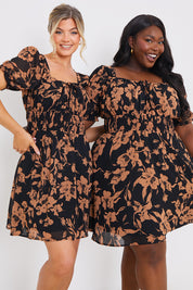 Floral Milkmaid Mini Dress