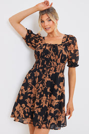 Floral Milkmaid Mini Dress