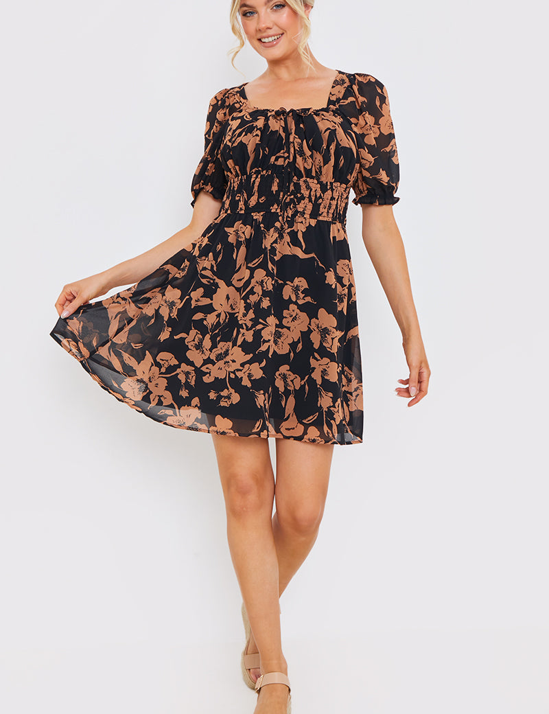 Floral Milkmaid Mini Dress